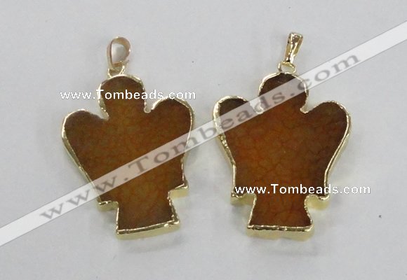 NGP2578 30*40mm angel agate gemstone pendants wholesale