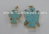 NGP2586 25*35mm - 38*48mm angel turquoise pendants wholesale