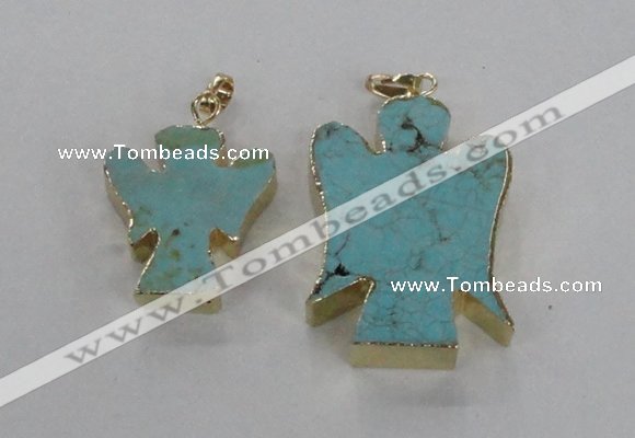 NGP2586 25*35mm - 38*48mm angel turquoise pendants wholesale