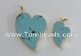 NGP2595 25*35mm - 35*45mm heart turquoise pendants wholesale