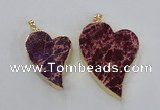 NGP2606 40*50mm - 50*70mm heart sea sediment jasper pendants