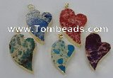 NGP2611 40*50mm - 50*70mm heart sea sediment jasper pendants