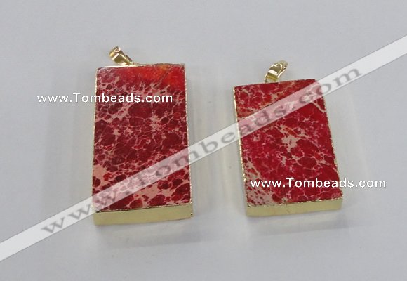 NGP2615 20*40mm - 25*45mm rectangle sea sediment jasper pendants