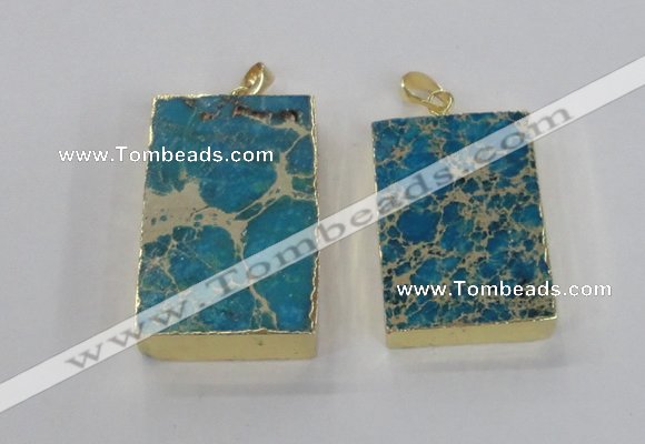 NGP2616 20*40mm - 25*45mm rectangle sea sediment jasper pendants