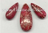 NGP262 15*30mm - 20*50mm flat teardrop sea sediment jasper pendants set