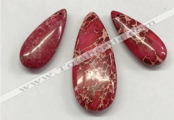 NGP262 15*30mm - 20*50mm flat teardrop sea sediment jasper pendants set