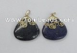 NGP2624 40*45mm flat teardrop lapis lazuli gemstone pendants wholesale