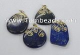 NGP2626 25*35mm - 40*50mm freeform lapis lazuli gemstone pendants