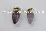 NGP2628 12*30mm - 15*40mm cone amethyst gemstone pendants