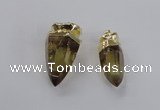 NGP2630 15*35mm - 18*40mm cone lemon quartz gemstone pendants