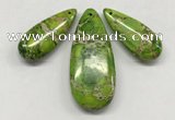 NGP264 15*30mm - 20*50mm flat teardrop sea sediment jasper pendants set