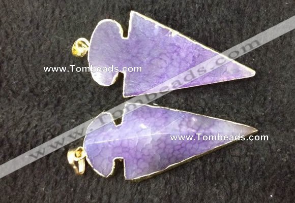 NGP2656 24*53mm - 26*55mm arrowhead agate pendants wholesale