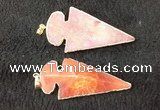 NGP2657 24*53mm - 26*55mm arrowhead agate pendants wholesale