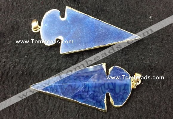 NGP2660 24*53mm - 26*55mm arrowhead agate pendants wholesale