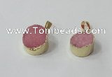 NGP2668 14mm - 15mm coin druzy quartz gemstone pendants