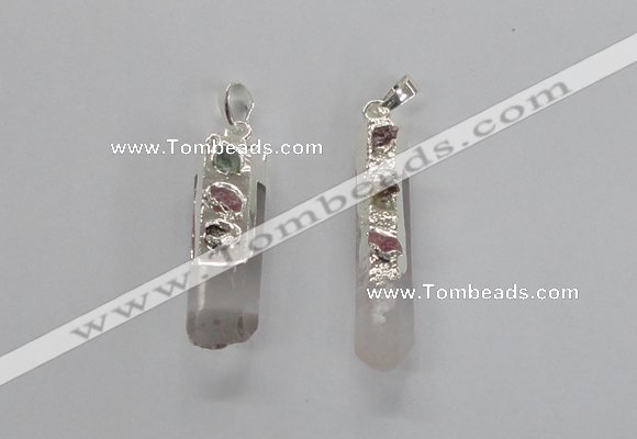 NGP2677 12*35mm - 15*40mm sticks white crystal pendants wholesale