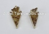 NGP2683 18*35mm - 25*45mm arrowhead druzy citrine pendants