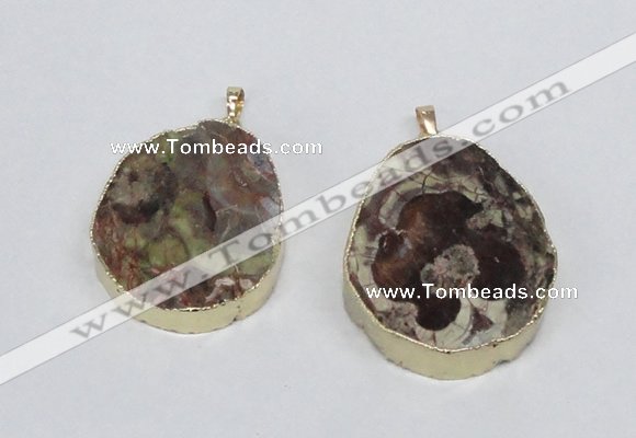 NGP2688 35*45mm - 40*50mm freeform ocean agate pendants