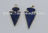 NGP2690 25*40mm - 30*55mm arrowhead lapis lazuli pendants