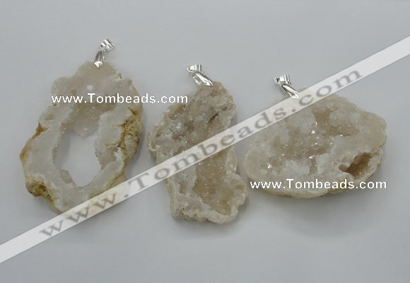 NGP2700 30*40mm - 50*65mm freeform druzy agate pendants