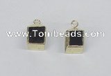 NGP2731 11*13mm - 12*15mm cube smoky quartz gemstone pendants