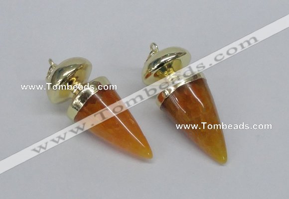 NGP2738 20*45mm - 20*50mm cone agate gemstone pendants wholesale