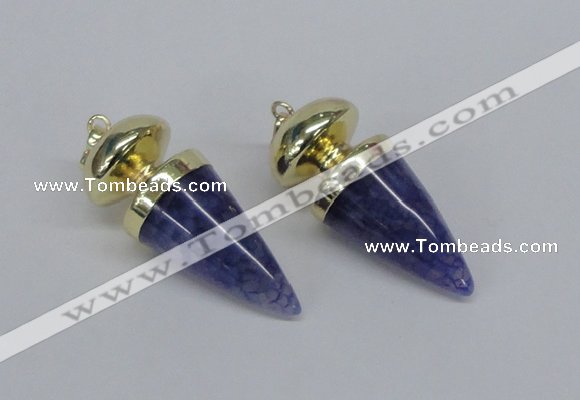 NGP2739 20*45mm - 20*50mm cone agate gemstone pendants wholesale