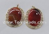 NGP2757 50*60mm oval agate gemstone pendants wholesale