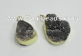 NGP2770 25*30mm - 30*40mm freeform plated druzy agate pendants