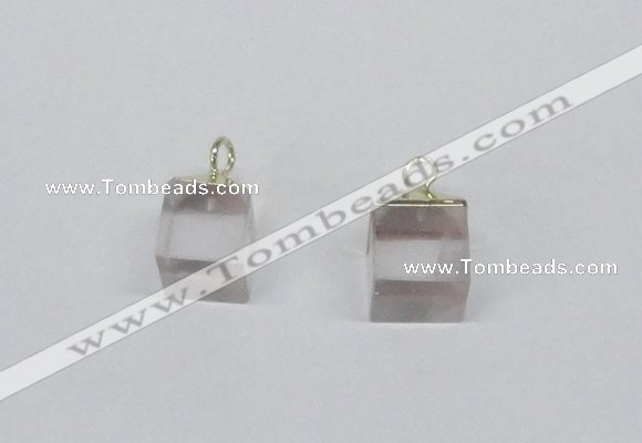 NGP2778 10*12mm - 12*14mm cube white crystal gemstone pendants