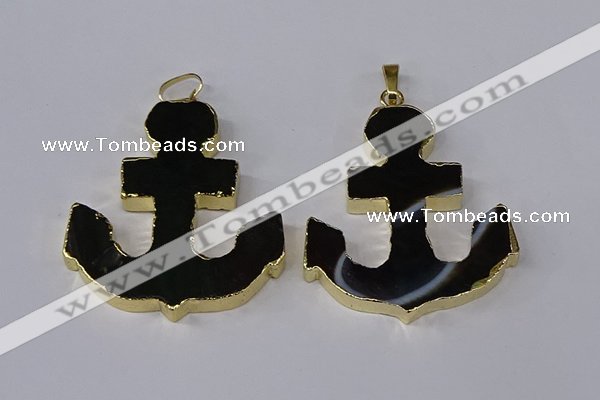 NGP2783 40*50mm anchor agate gemstone pendants wholesale