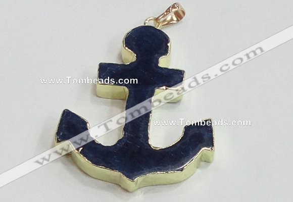 NGP2787 40*50mm anchor agate gemstone pendants wholesale