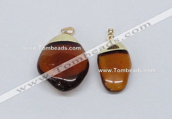 NGP2797 15*30mm - 25*35mm freeform crystal glass pendants wholesale