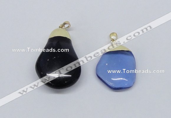 NGP2798 15*30mm - 25*35mm freeform crystal glass pendants wholesale