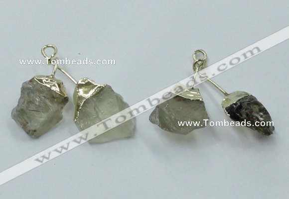 NGP2806 18*25mm - 20*25mm nuggets lemon quartz pendants wholesale