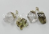 NGP2808 18*25mm - 20*25mm nuggets mixed quartz pendants wholesale