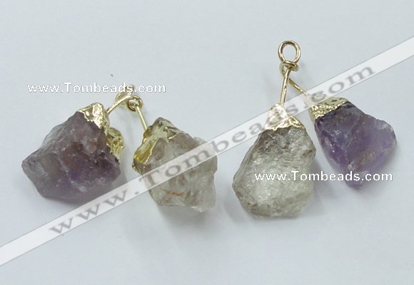 NGP2810 18*25mm - 20*25mm nuggets mixed quartz pendants wholesale