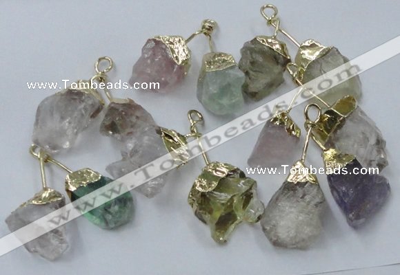 NGP2814 18*25mm - 20*25mm nuggets mixed quartz pendants wholesale