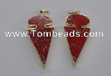 NGP2820 25*50mm - 27*55mm arrowhead sea sediment jasper pendants