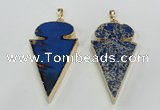 NGP2823 25*50mm - 27*55mm arrowhead sea sediment jasper pendants