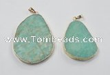 NGP2837 30*40mm - 40*50mm freeform amazonite gemstone pendants