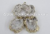 NGP2863 25*30mm - 40*45mm freeform druzy agate pendants