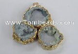 NGP2868 25*30mm - 40*45mm freeform druzy agate pendants