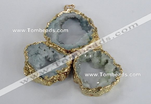 NGP2868 25*30mm - 40*45mm freeform druzy agate pendants