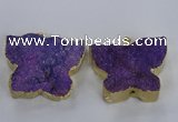 NGP2872 40*50mm - 45*55mm butterfly druzy agate pendants wholesale