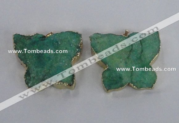 NGP2875 40*50mm - 45*55mm butterfly druzy agate pendants wholesale