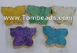 NGP2877 40*50mm - 45*55mm butterfly druzy agate pendants wholesale