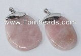 NGP2879 45*65mm - 50*70mm freeform rose quartz gemstone pendants