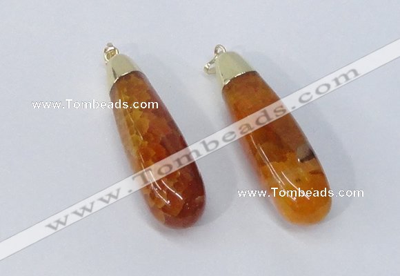 NGP2921 16*58mm - 18*60mm teardrop agate gemstone pendants