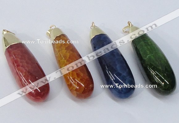 NGP2926 16*58mm - 18*60mm teardrop agate gemstone pendants